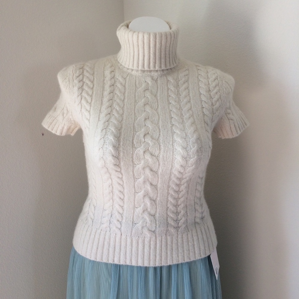 Banana Republic Angora Wool Blend Sweater with Metallic detail